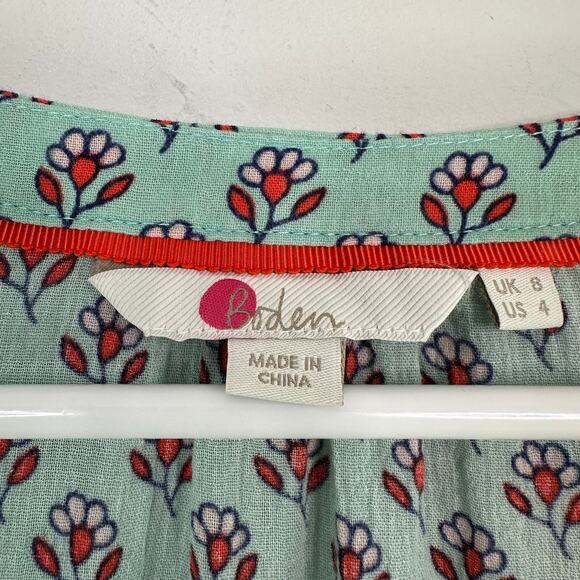 Boden Turquoise Floral Tunic Blouse - Picture 8 of 10